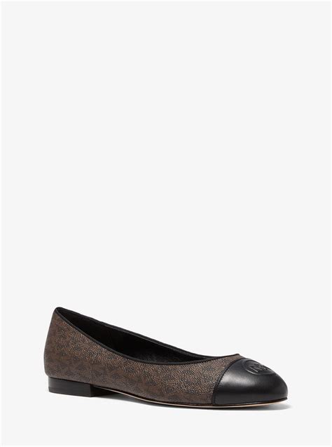 michael kors dylyn ballet|Dylyn Logo Leather Ballet Flat .